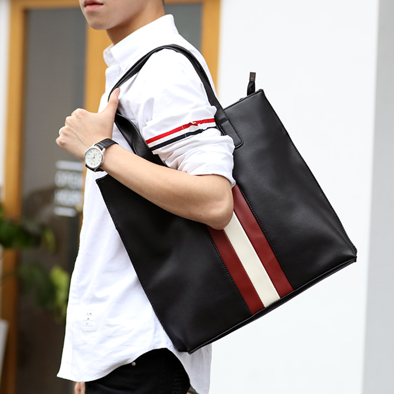 新韓版男包商務男士時尚公文包街頭單肩包斜跨包潮流手提包