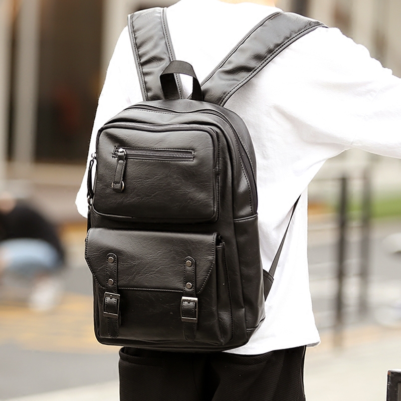 韓版正品男包男士雙肩背包商務休閑背包皮包旅行電腦包多拉鏈包